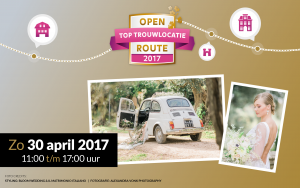 Open top trouwlocatie route zondag 30 april