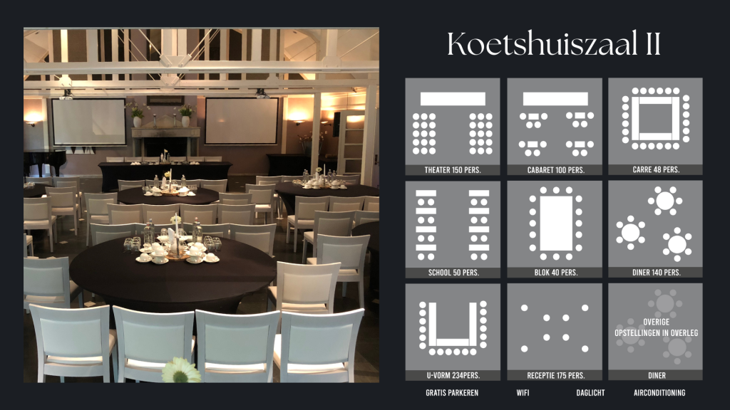 Koetshuiszaal II zakelijke opstelling